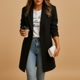 Elegant mid-length coat for women | Sophia-Jackets-Darling Fashion-Black-S-Darling Fashion