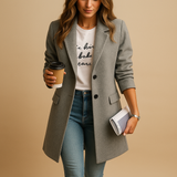 Elegant mid-length coat for women | Sophia-Jackets-Darling Fashion-Gray-S-Darling Fashion