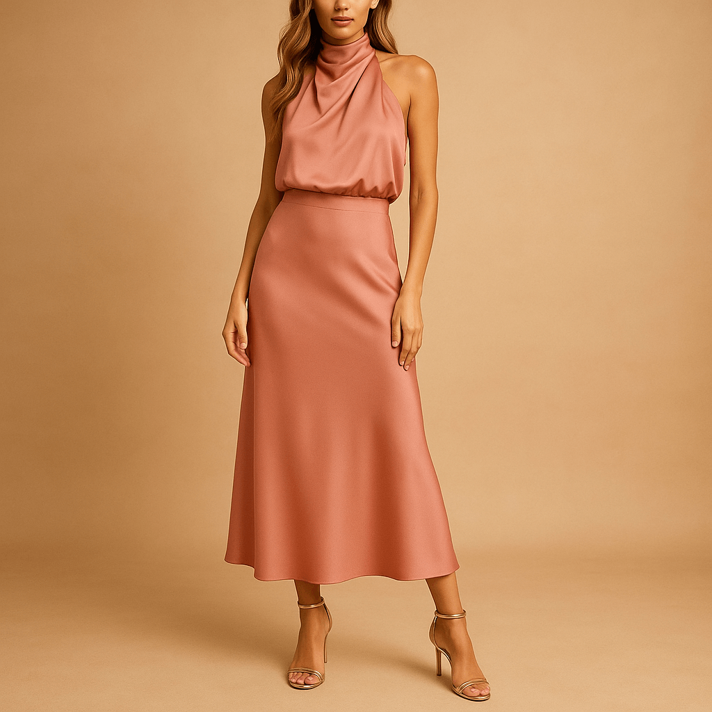 Elegant midi dress for women | Isabella-Dresses-Darling Fashion-Pink-S-Darling Fashion