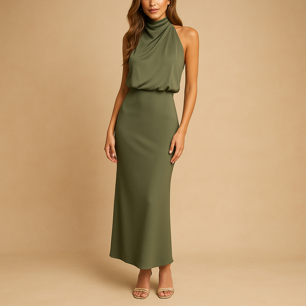 Elegant midi dress for women with a flattering fit, available in wine red, green, navy blue, pink, and rouge. Perfect for spring and summer occasions.