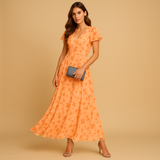 Elegant midi dress for women with flattering fit and classic cut, versatile outfit for work, evening wear, and special occasions.