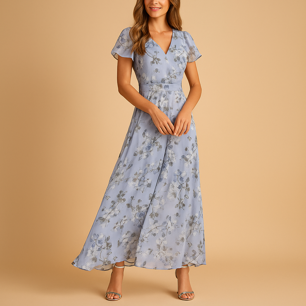 Elegant midi dress for women with flattering fit and classic cut, versatile outfit for work, evening wear, and special occasions.