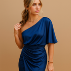 Women’s slim-fit timeless dress with minimalist design, perfect for formal occasions, office wear, and evening events.