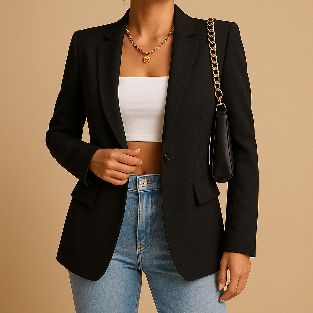 Elegant tailored blazer for women | Isla-Blazers-Darling Fashion-Black-S-Darling Fashion