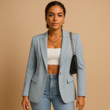 Elegant tailored blazer for women | Isla-Blazers-Darling Fashion-Light Blue-S-Darling Fashion