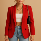 Elegant tailored blazer for women | Isla-Blazers-Darling Fashion-Red-S-Darling Fashion