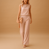 Elegant wide leg jumpsuit for women | Celeste-Jumpsuits-Darling Fashion-Pink-XS-Darling Fashion