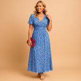 Floral maxi summer dress for women | Amelia-Dresses-Darling Fashion-Blue-S-Darling Fashion