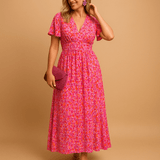 Floral maxi summer dress for women | Amelia-Dresses-Darling Fashion-Pink-S-Darling Fashion