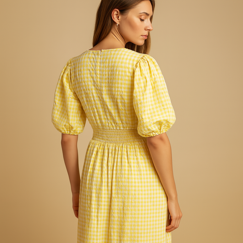 Flowy maxi dress for women with button closure and long sleeves, lightweight and elegant, ideal for work, casual outings, or formal occasions.