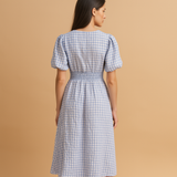 Flowy maxi dress for women with button closure and long sleeves, lightweight and elegant, ideal for work, casual outings, or formal occasions.