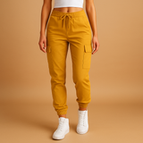 High waist cargo pants for women | Maya-Trousers-Darling Fashion-Yellow-S-Darling Fashion