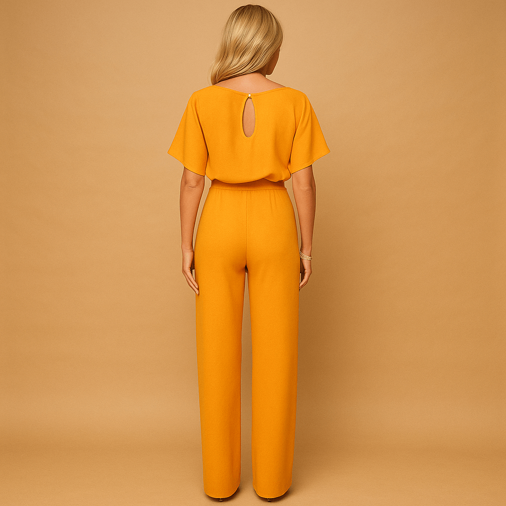 High-waist jumpsuit with lace-up detail for women | Serena-Jumpsuits-Darling Fashion-Darling Fashion