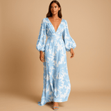 Knee length dress for women | Naomi-Dresses-Darling Fashion-Sky Blue-S-Darling Fashion