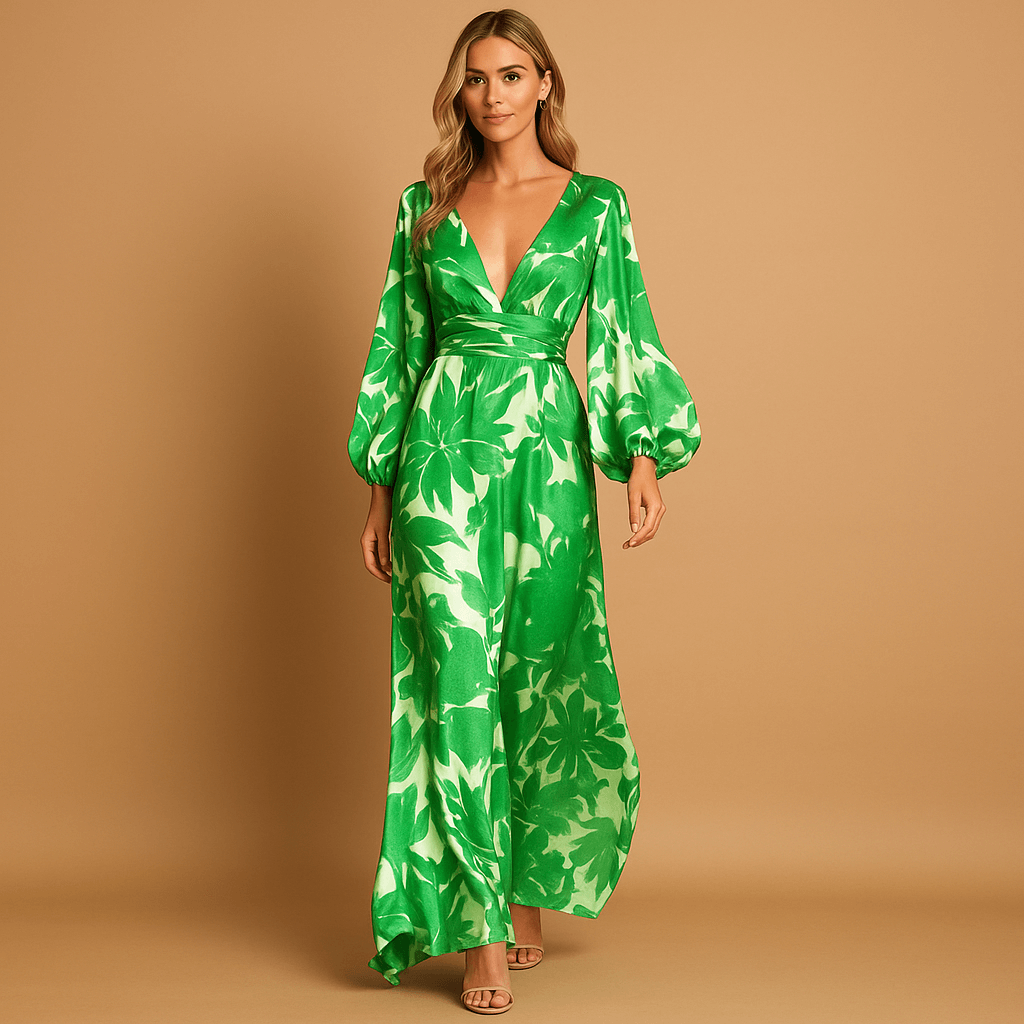 Knee length dress for women | Naomi-Dresses-Darling Fashion-Green-S-Darling Fashion