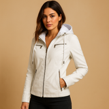 Leather biker jacket for women | Serena-Jackets-Darling Fashion-White-S-Darling Fashion