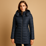 Lightweight padded puffer jacket for women | Eliza-Jackets-Darling Fashion-Navy Blue-XS-Darling Fashion
