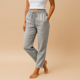 Lightweight pants with elastic waist for women | Serena-Trousers-Darling Fashion-Gray-S-Darling Fashion