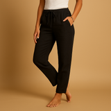 Lightweight pants with elastic waist for women | Serena-Trousers-Darling Fashion-Black-S-Darling Fashion