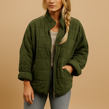 Lightweight summer jacket for women | Isla-Jackets-Darling Fashion-Army Green-S-Darling Fashion