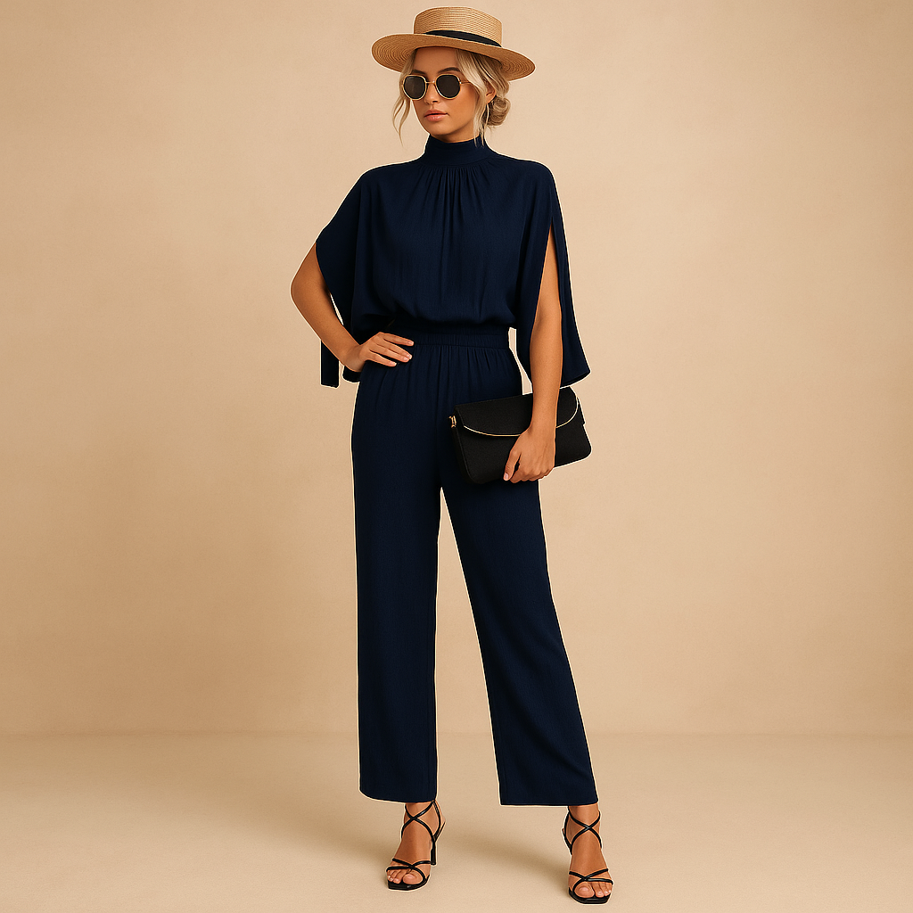 Women’s lightweight summer jumpsuit with adjustable straps, breathable fabric, flattering fit, and side pockets. Ideal for beach and casual outings.