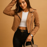 Lightweight tailored jacket for women | Grace-Jackets-Darling Fashion-Khaki-S-Darling Fashion