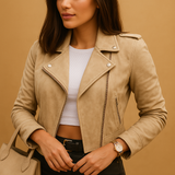 Lightweight tailored jacket for women | Grace-Jackets-Darling Fashion-Apricot-S-Darling Fashion