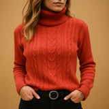 Women’s lightweight turtleneck sweater with relaxed fit and minimalist design. Perfect for casual wear, office looks, and everyday comfort.