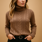 Women’s lightweight turtleneck sweater with relaxed fit and minimalist design. Perfect for casual wear, office looks, and everyday comfort.