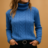 Women’s lightweight turtleneck sweater with relaxed fit and minimalist design. Perfect for casual wear, office looks, and everyday comfort.