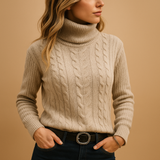 Women’s lightweight turtleneck sweater with relaxed fit and minimalist design. Perfect for casual wear, office looks, and everyday comfort.