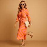 Lightweight wrap dress with collar for women | Sophia-Dresses-Darling Fashion-Darling Fashion