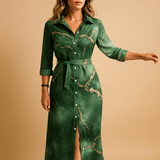 Long summer dress with short sleeves for women | Clara-Dresses-Darling Fashion-Green-S-Darling Fashion