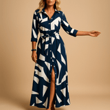 Long summer dress with short sleeves for women | Clara-Dresses-Darling Fashion-Dark Blue-S-Darling Fashion