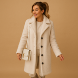 Long teddy coat for women in beige | Sophia-Jackets-Darling Fashion-Apricot-S-Darling Fashion