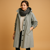 Long waterproof raincoat for women | Clara-Jackets-Darling Fashion-Light Gray-S-Darling Fashion
