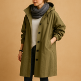 Long waterproof raincoat for women | Clara-Jackets-Darling Fashion-Army Green-S-Darling Fashion