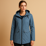 Long waterproof raincoat for women | Hannah-Jackets-Darling Fashion-Blue-S-Darling Fashion