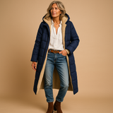 Long winter coat for women | Charlotte-Jackets-Darling Fashion-Navy Blue-S-Darling Fashion