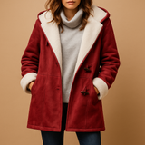 Long winter coat with hood for women | Amelia-Jackets-Darling Fashion-Red-XS-Darling Fashion