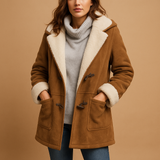 Long winter coat with hood for women | Amelia-Jackets-Darling Fashion-Khaki-XS-Darling Fashion