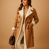Long winter coat with quilted lining for women | Naomi-Jackets-Darling Fashion-Khaki-S-Darling Fashion