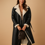 Long winter coat with quilted lining for women | Naomi-Jackets-Darling Fashion-Black-S-Darling Fashion