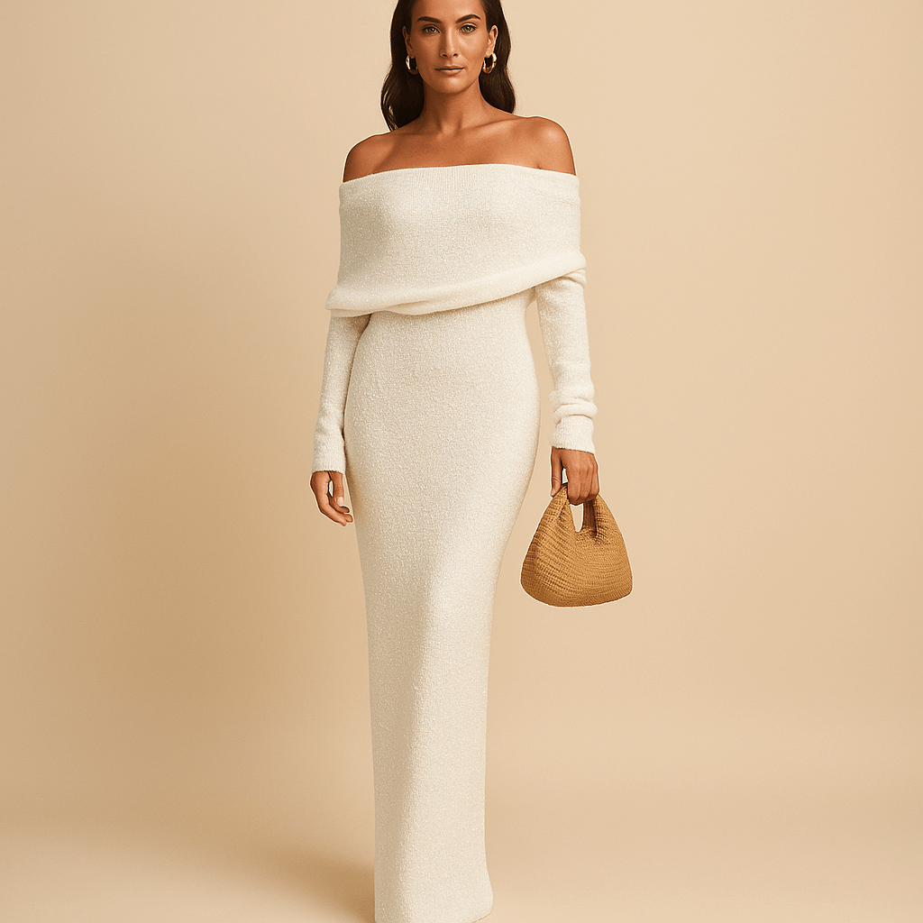 Off-shoulder summer dress for women | Clara-Dresses-Darling Fashion-White-S-Darling Fashion