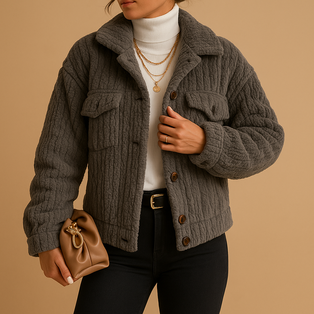 Oversized jacket for women | Selene-Jackets-Darling Fashion-Dark Gray-S-Darling Fashion