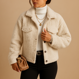 Oversized jacket for women | Selene-Jackets-Darling Fashion-Apricot-S-Darling Fashion