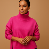 Women’s oversized turtleneck sweater with relaxed silhouette and chic design. Perfect for casual wear, lounging, and seasonal layering.
