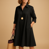 Women’s polo dress with stretch and collar, breathable fabric, and flattering fit – ideal for casual, office, or smart-casual wear.
