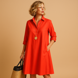 Women’s polo dress with stretch and collar, breathable fabric, and flattering fit – ideal for casual, office, or smart-casual wear.