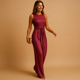 Sequin sleeveless jumpsuit for women | Valentina-Jumpsuits-Darling Fashion-Red-XS-Darling Fashion